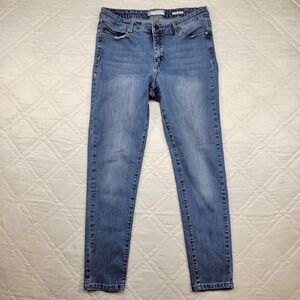 Anne Klein Jeans‎ Skinny Ankle stained blue jeans size 10